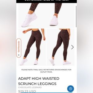 Ryderwear ADAPT HIGH WAISTED SCRUNCH LEGGINGS